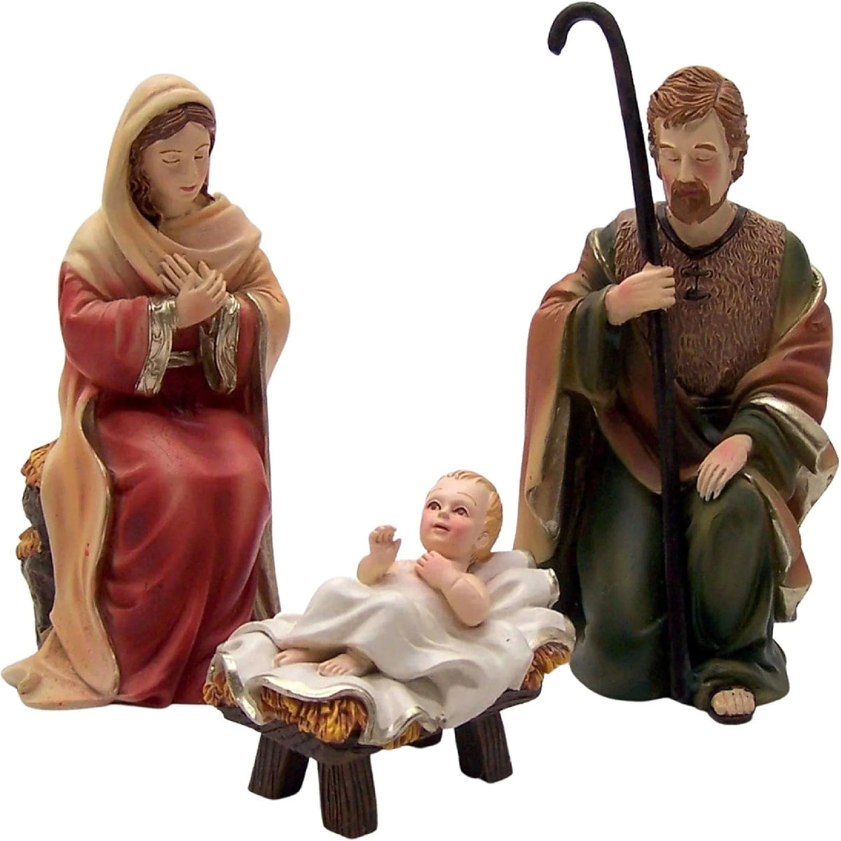 Roman Nativity with Stable Shepherd and Donkey 6 Piece Set