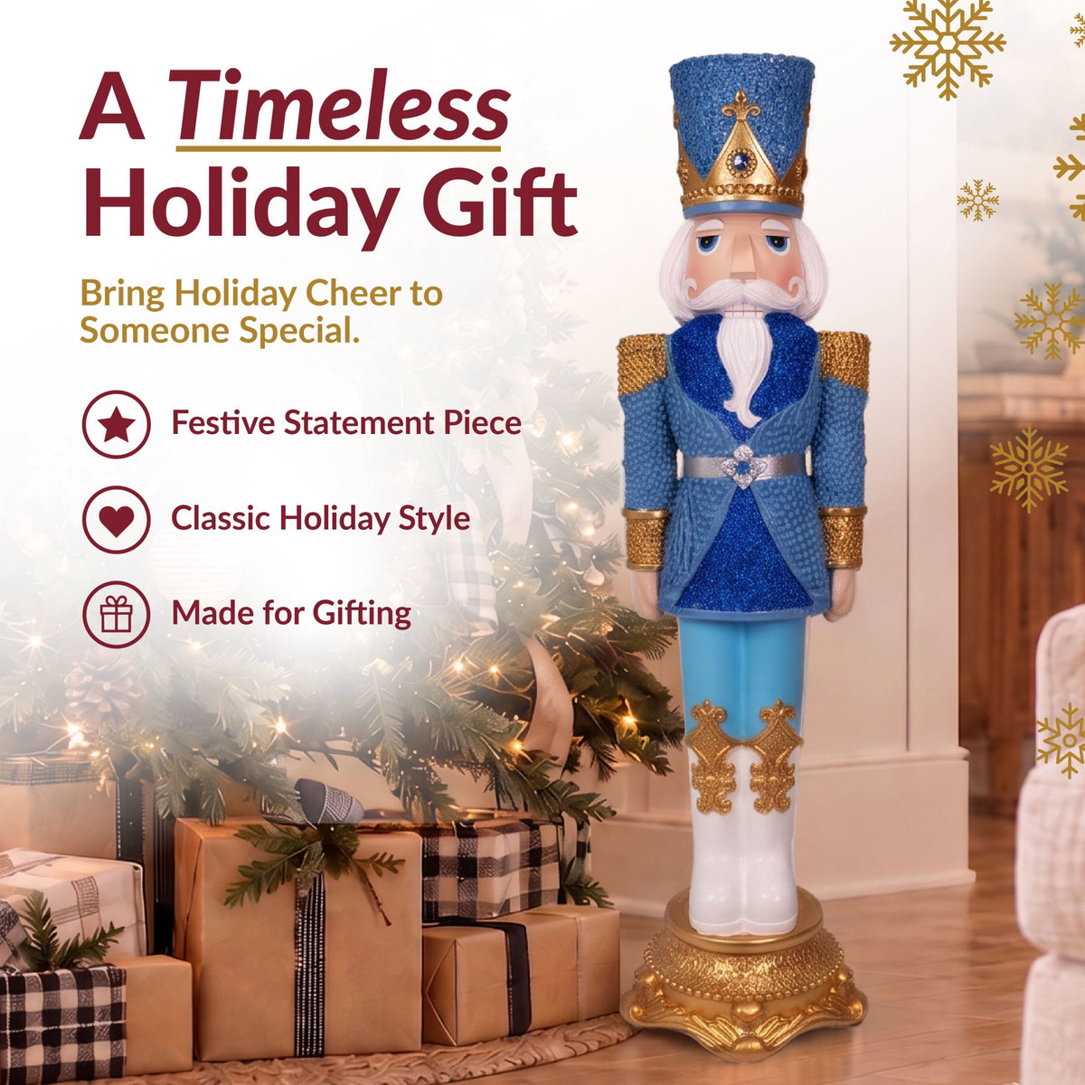 Sunnydaze Pink Polyresin Kenneth the Princely Nutcracker Christmas Statue, 37"