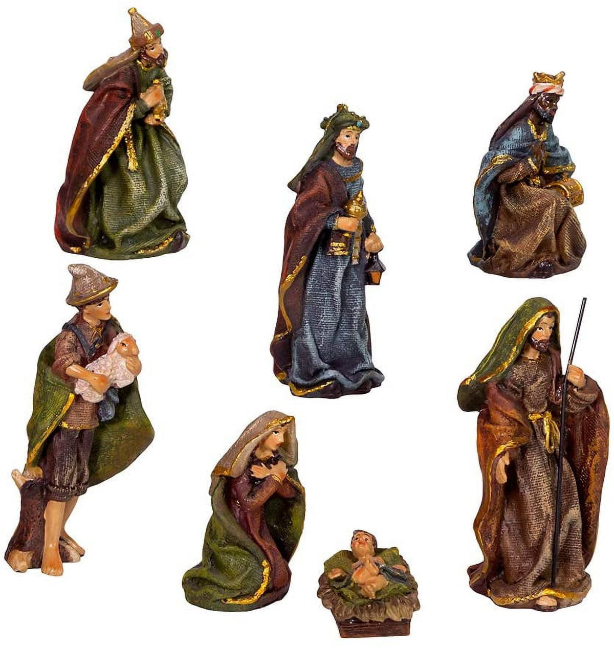 Kurt Adler 3.5-Inch Resin Nativity, 7-Piece Set