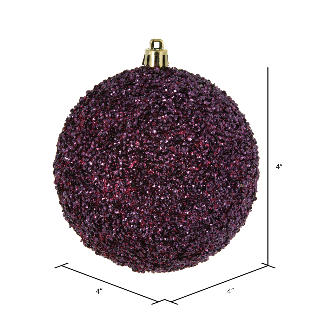 Vickerman 6" Turquoise Beaded Ball Ornament, 4 per Bag