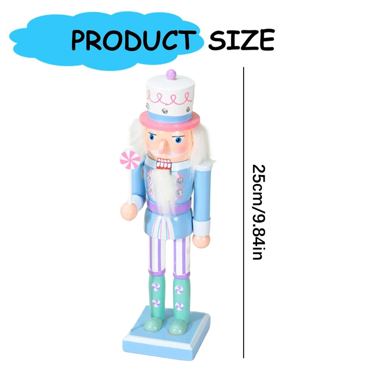 Wooden Nutcracker Soldier Figurine 4-Piece Set, Christmas Tabletop Decor for Mantel Shelf Window Holiday Home Decoration 14.96"