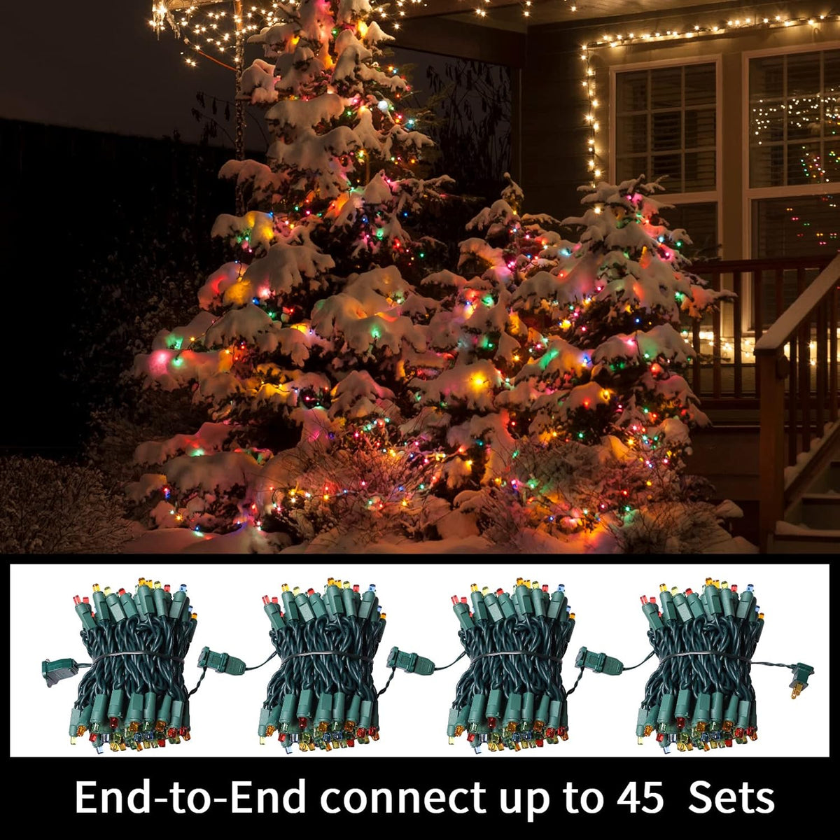LAMPHOME 100 Multicolor-Christmas Lights - 21.6FT LED String Lights, Mini led Lights for Indoor Outdoor Home Holiday Party Wedding Independence Day Decoration