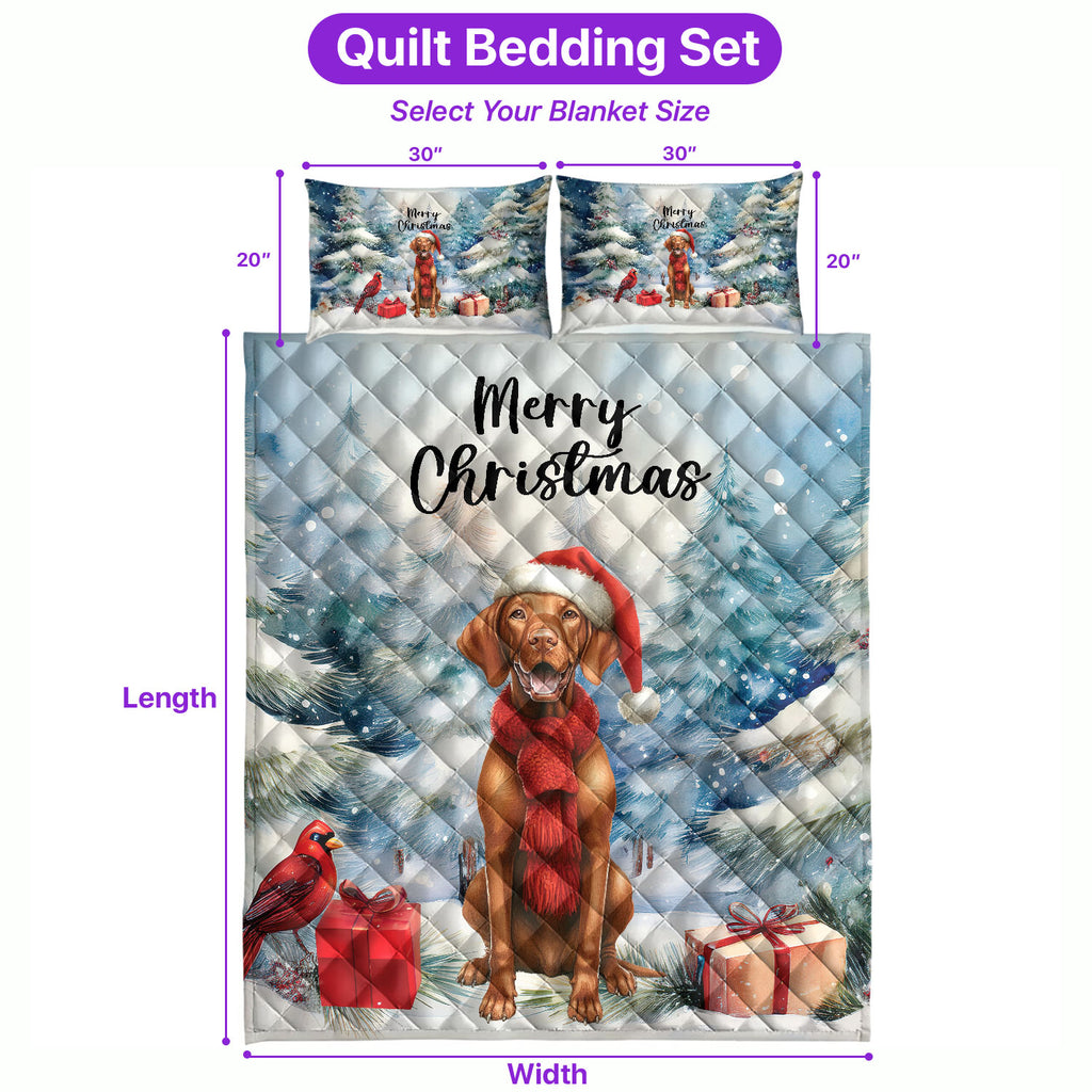Merry Christmas French Bulldog Enjoys Woofmas Winter Xmas Holiday Quilt Bedding Set Dog Lover Gifts 1 Blanket Bed Cover 2 Pillowcases - 02022