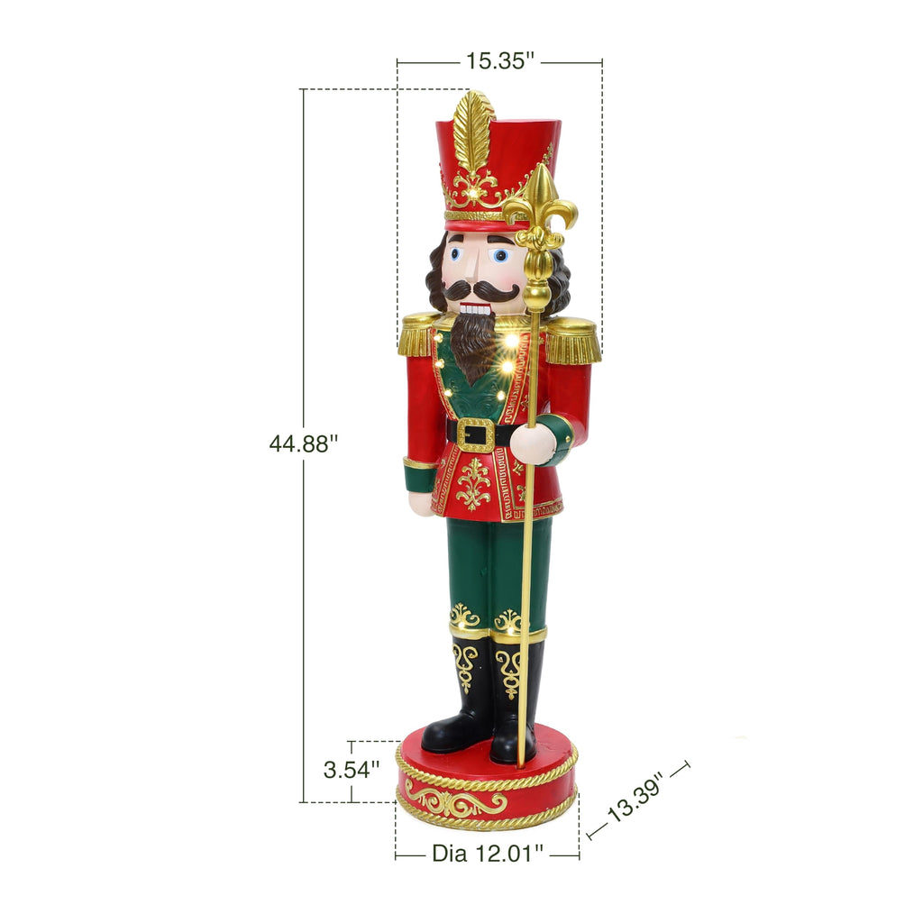 Haven Crest 3.7FT Traditional Nutcracker Soldier in Red with Lights