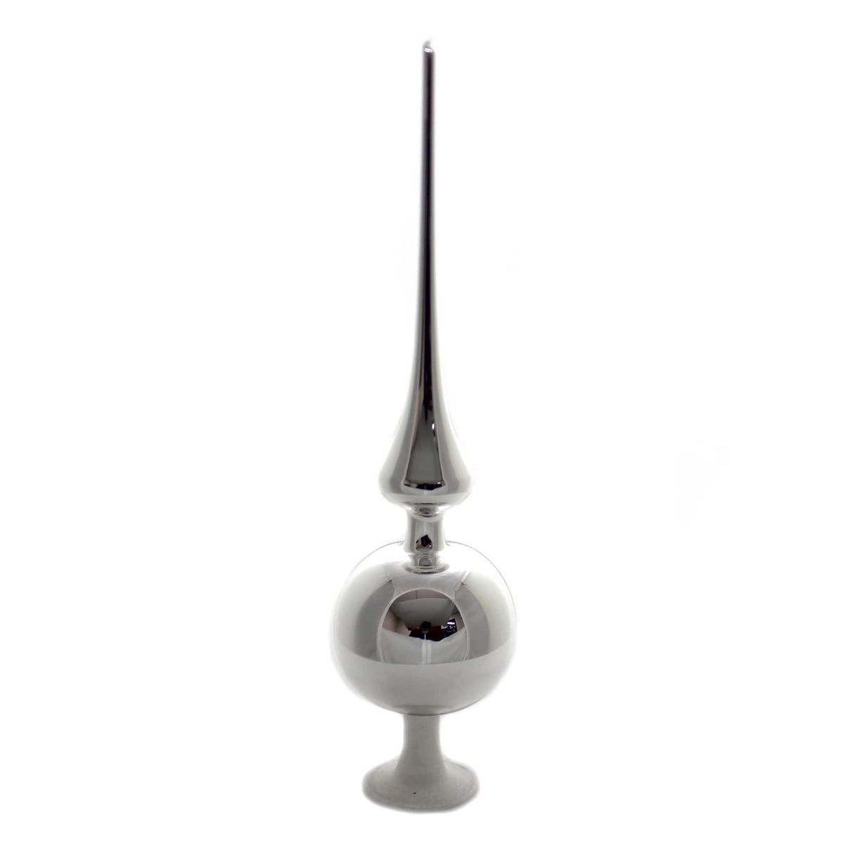 Inge Glas Silver Reflections Shiny Finial Tree Topper Free Standing 20191R032