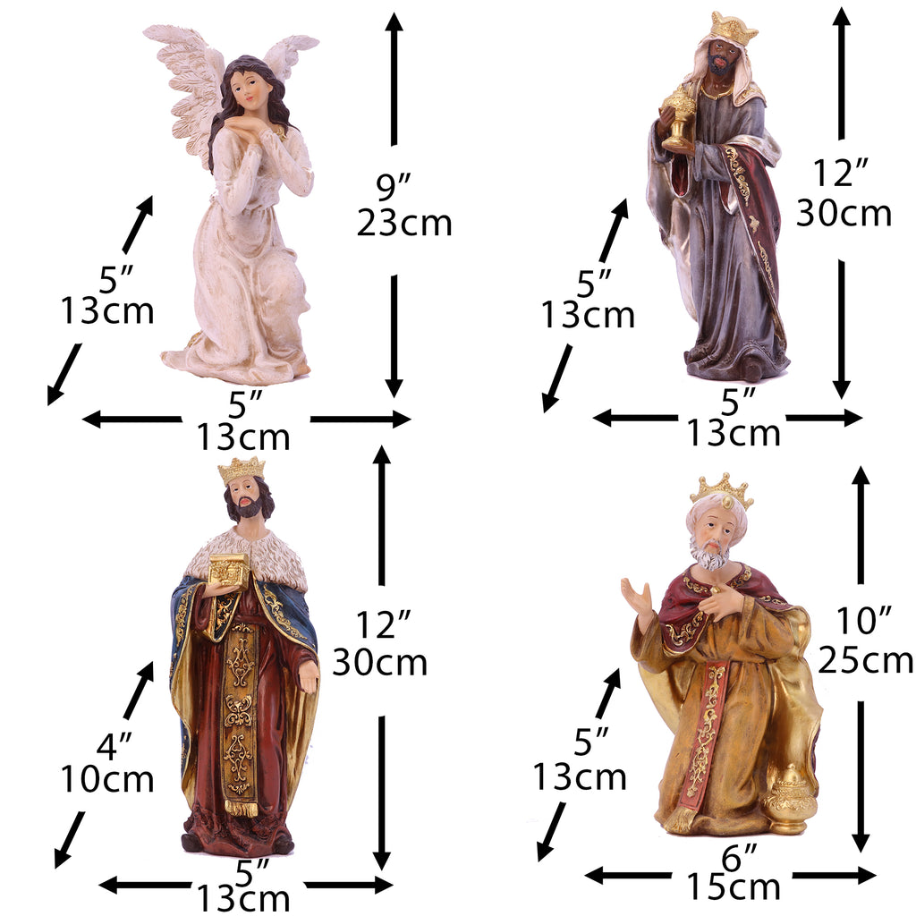 Zayton Nativity Set Christmas Nativity Scene Indoor 11 Piece 5 Inch Figures Holidays Décor Stable Birthday Gift