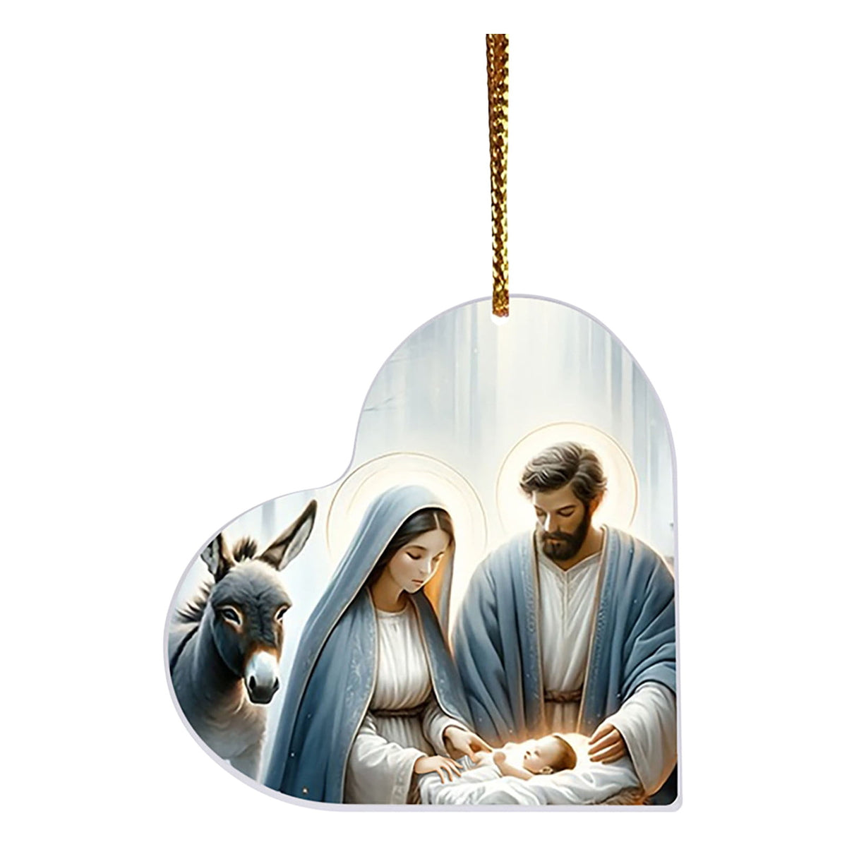 Xuniizn Nativity Ornaments, Christmas Nativity Scene Ornaments Acrylic Christmas Tree Decorations for Xmas Tree, Home, Office, Hanging Ornament, Religious Gifts, Party Decor, Christmas Decorations