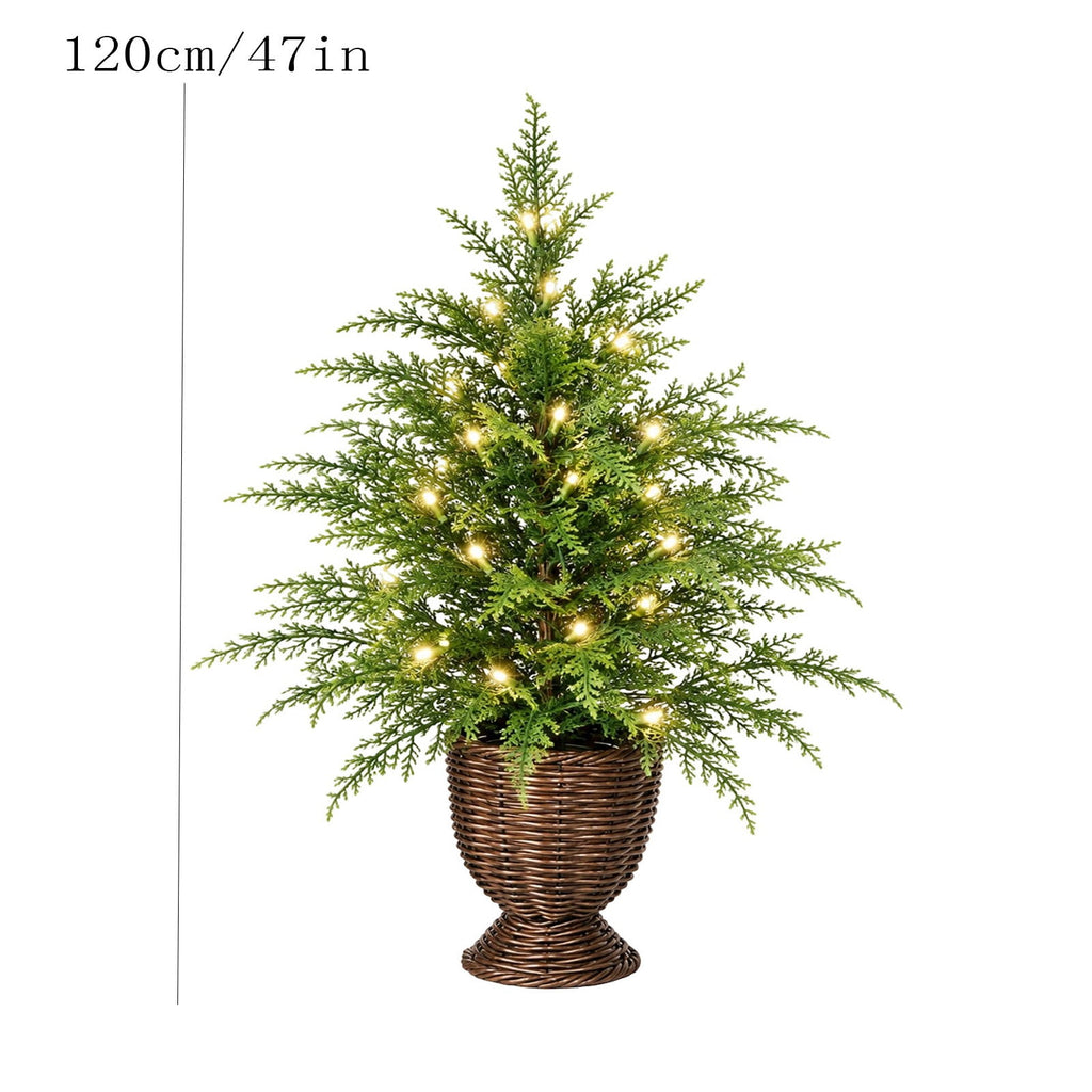 2.95 FT Premium Artificial Christmas Trees, Arbol de Navidad con luces Integradas, Artificial Christmas Tree Dense Needles, Pre-lit Christmas Trees with Lights for Holiday, Party(B)