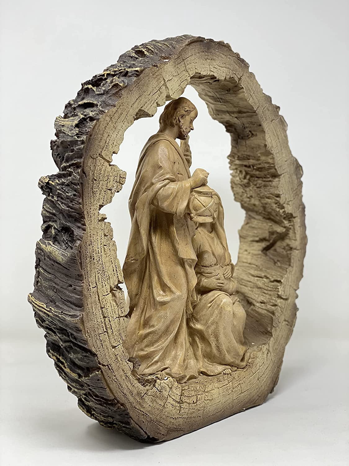 Burton & Burton Nativity Resin Holy Family Log