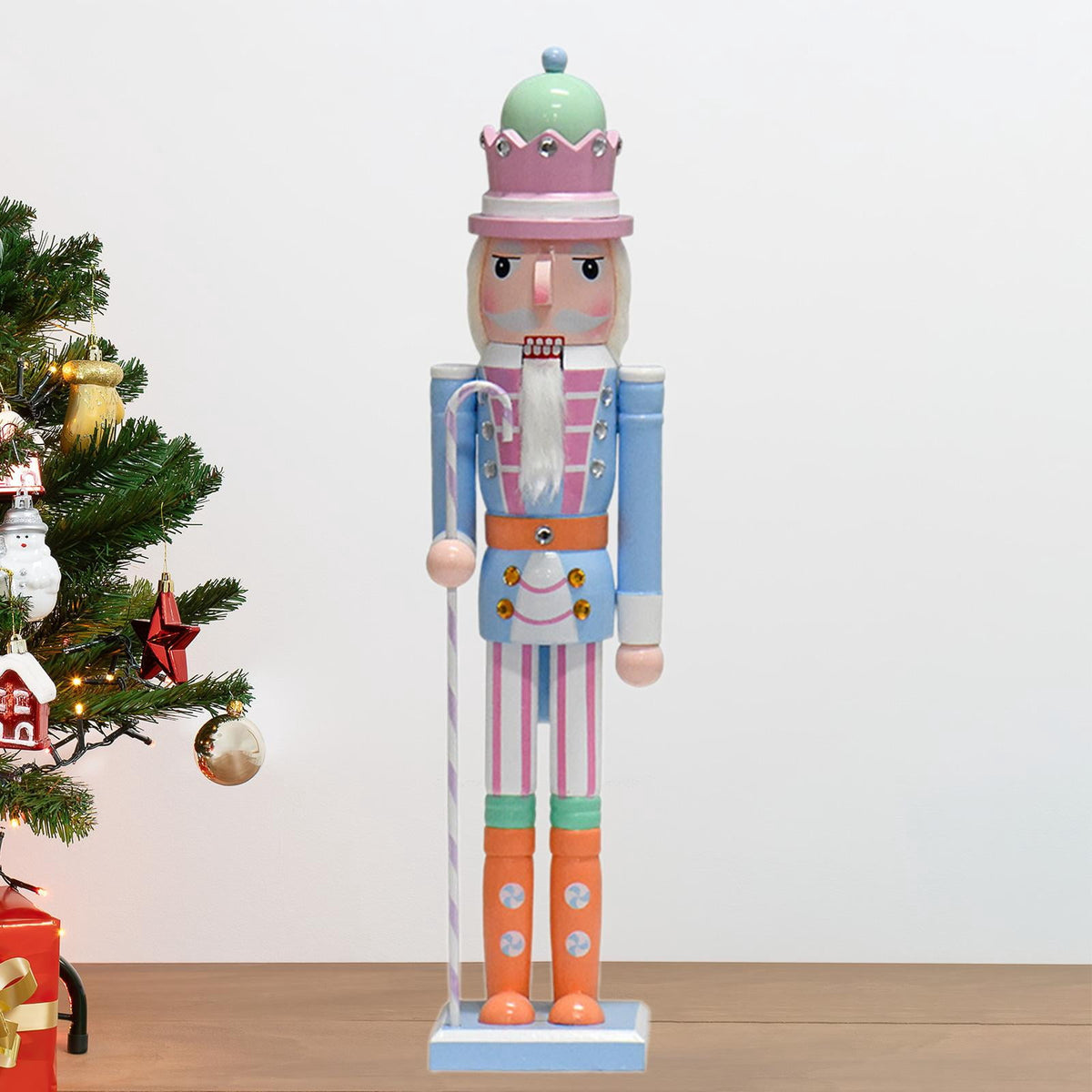 QSTDGVPW Nutcracker Figurine Christmas Decorations Desk Ornament Crafts Table Centerpiece Blue