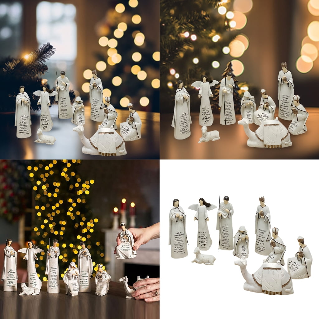Jesscasday Baby Jesuses Holy Family Statue Miniature Christmas Nativity Scene Sculpture