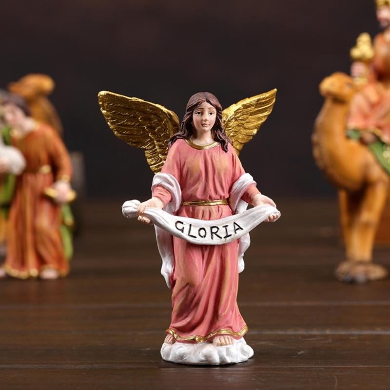 ANXPTIME Christmas Nativity Figurines Resin Manger Holy Family Nativity Scene Statue