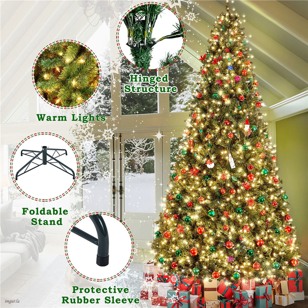 Alden Design 4FT Artificial Pre-lit Christmas Fir Tree with Foldable Stand,70 LED Warm Lights,Black