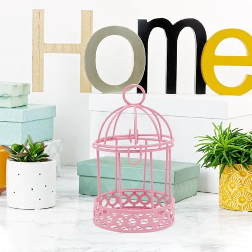 Mini Bird Cage Decorative Storage Adornment Set of 3 Desktop Ornament for Candy Small Items Home Office Desk 3.46 inch Tabletop Decor