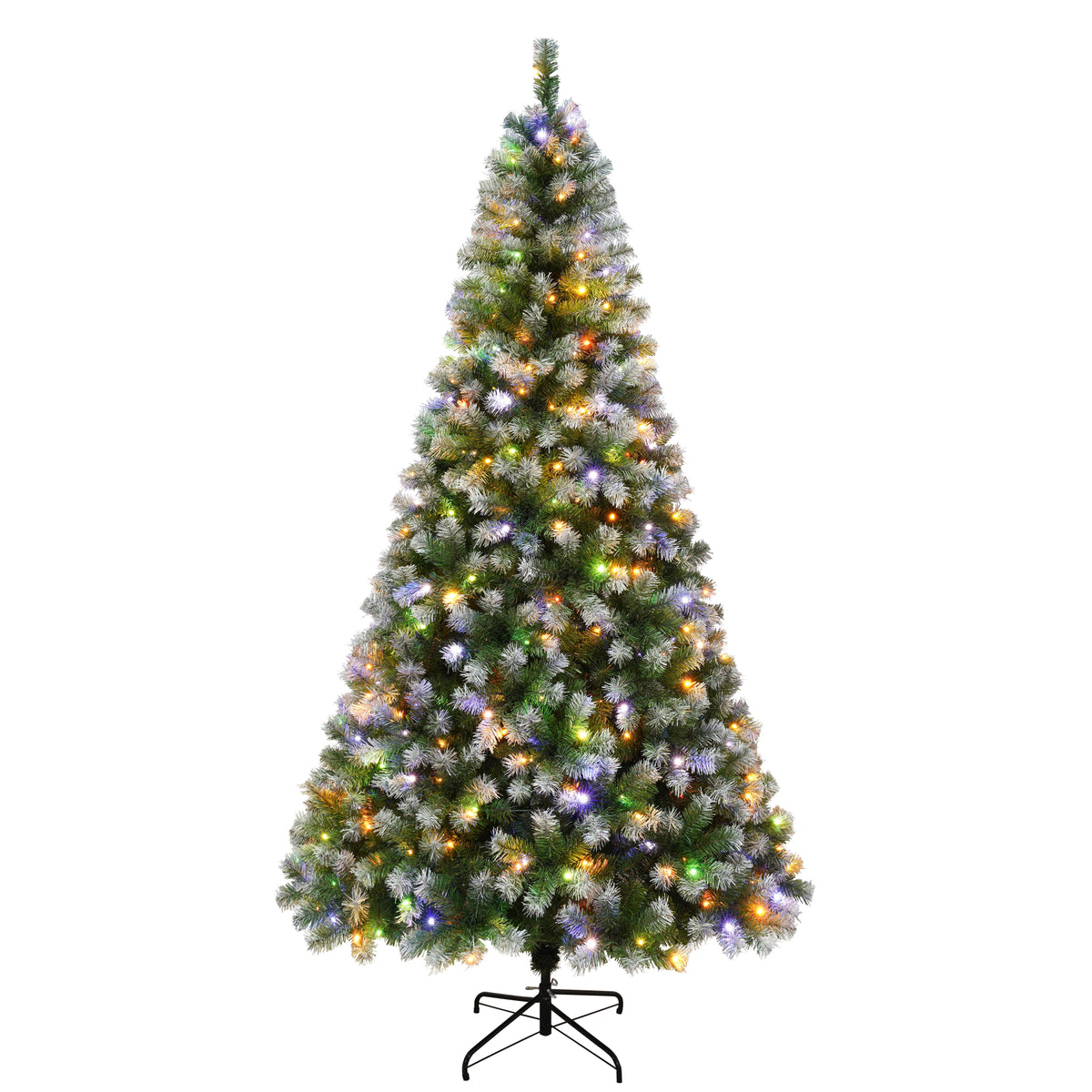 Yexmas 6ft Pre-Lit Green Christmas Tree, 11 Modes Colored LED Lights, Artificial Xmas Tree with Large Storage Bag