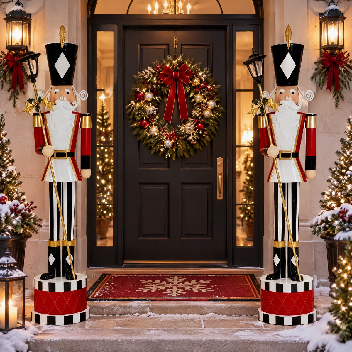 IRONHALL Holiday Classic Iron Nutcracker Decor, Christmas Metal Nutcracker Figurine, Indoor Tabletop Xmas Ornament for Festive Home Decor