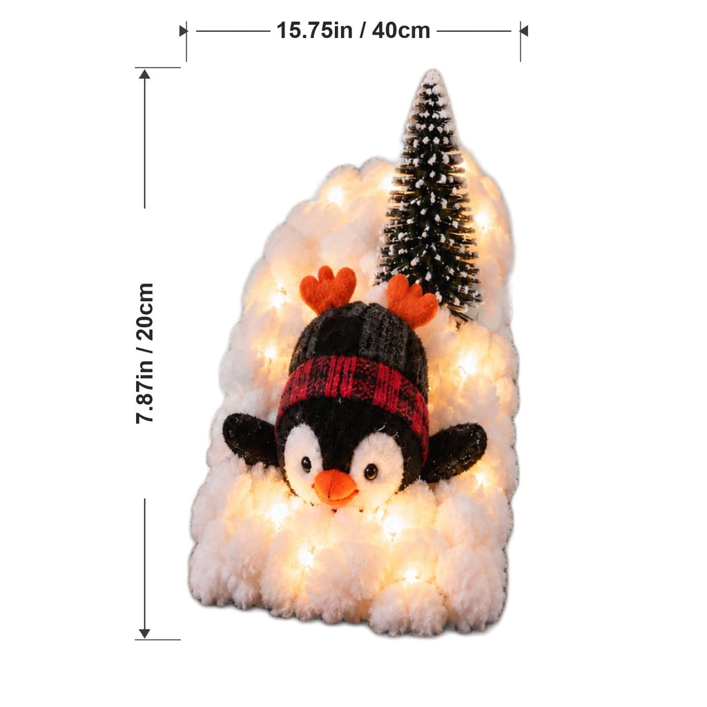 5Pack Penguin Christmas Stair Snow Decor Set,Festive Railing Accent with Playful Winter Scene,