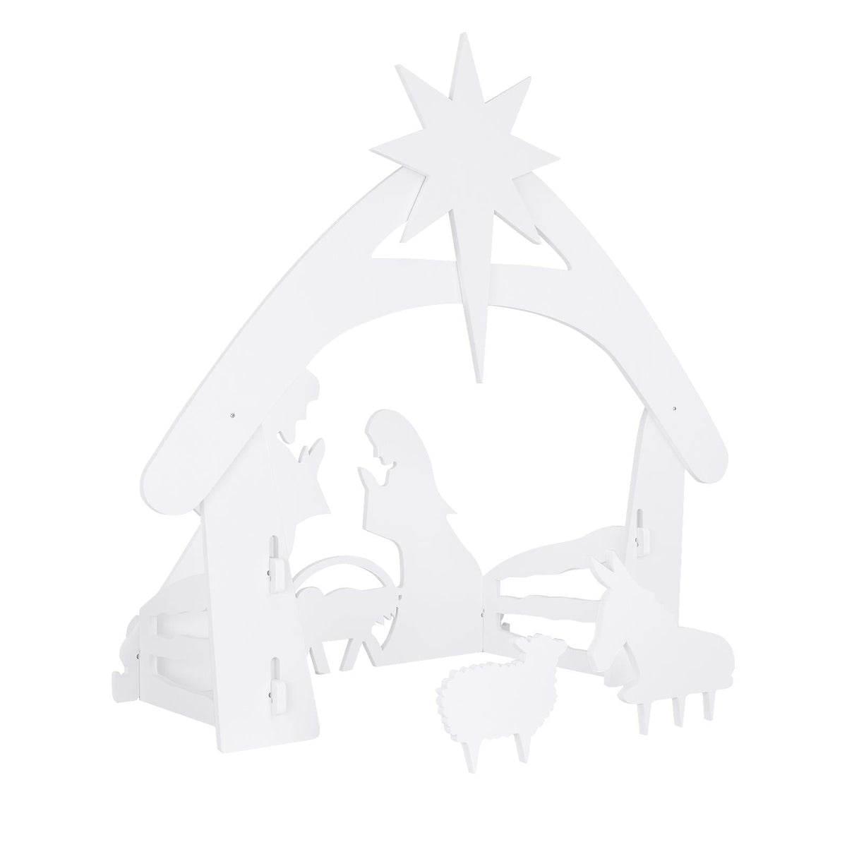 OverPatio Large Holy Family Christmas Decorations Outdoor Nativity Sets for Christmas, Weatherproof Lawn Nativity Scene Yard Display