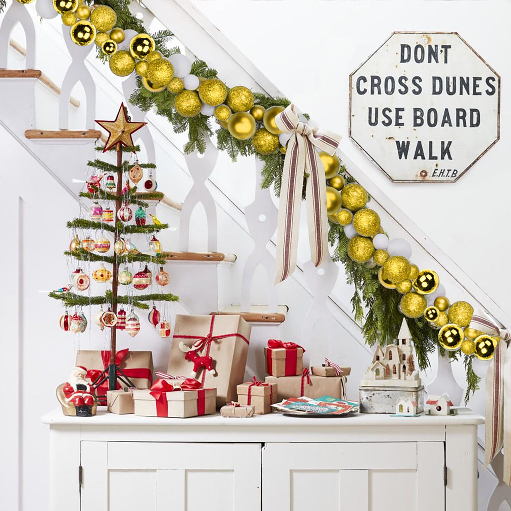 6 Ft Christmas Ball Garland Ornaments Shatterproof Xmas Hanging Balls Holiday Party Wedding Christmas Tree Decor Red
