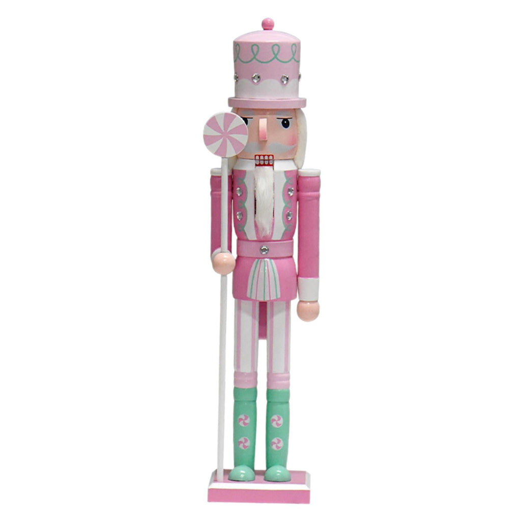 HOMYL Nutcracker Figurine Christmas Nutcracker Figure for Holiday Home Living Room Pink