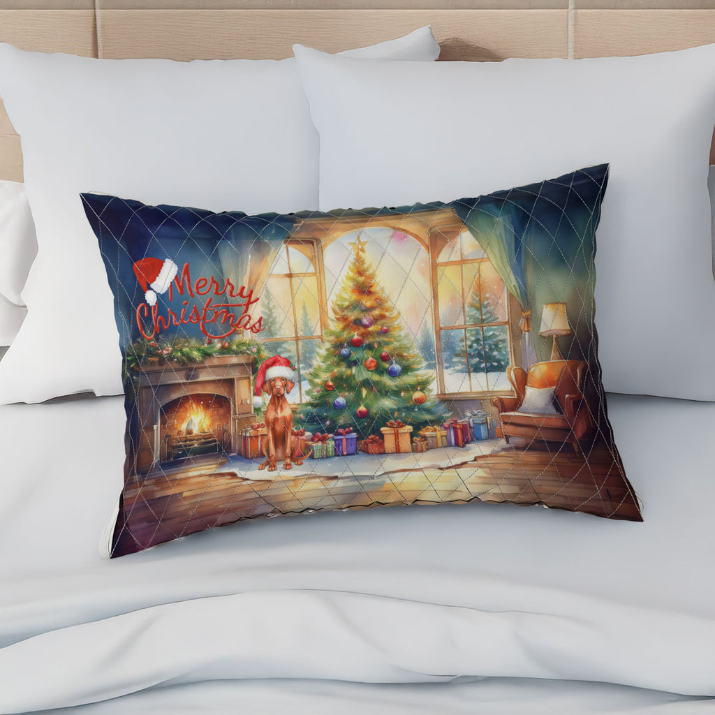 Merry Christmas French Bulldog Santa Hat Xmas Tree Winter Holiday Quilt Bedding Set Dog Lover Gifts 1 Blanket Bed Cover 2 Pillowcases - 01013