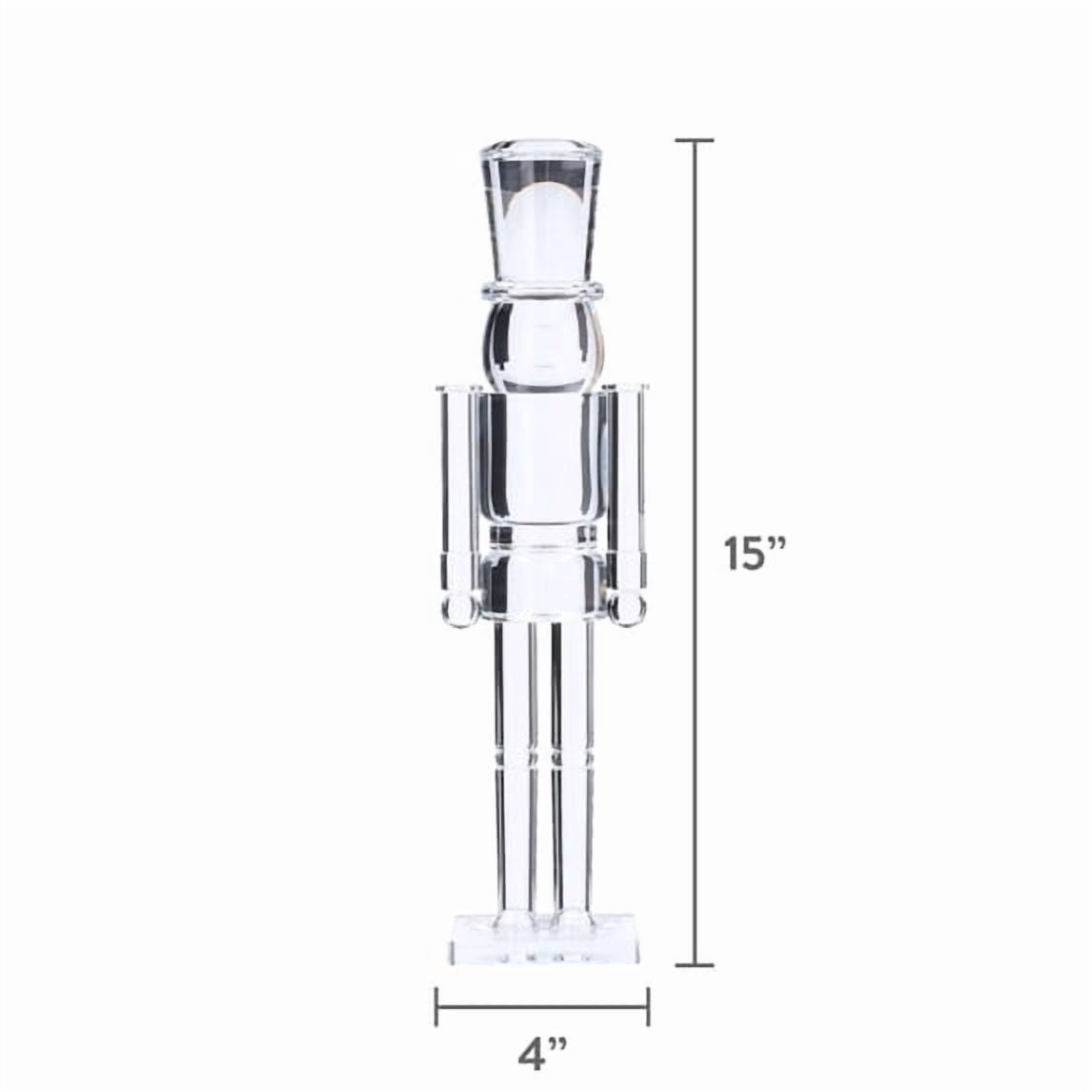 Nutcracker Acrylic Christmas Decoration, Clear, 15-inch