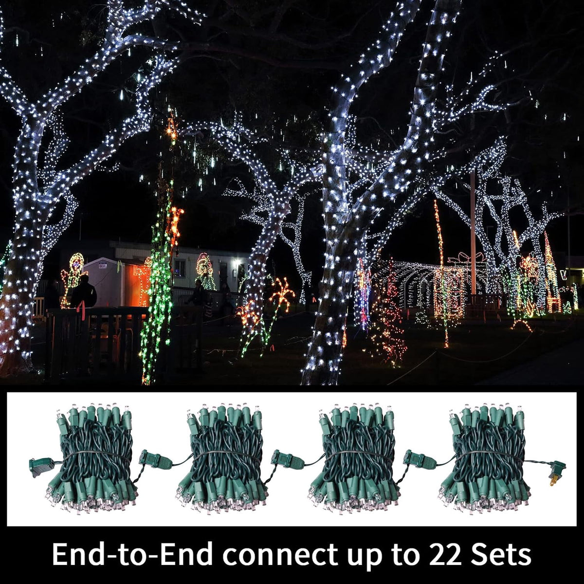LAMPHOME 100 Multicolor-Christmas Lights - 21.6FT LED String Lights, Mini led Lights for Indoor Outdoor Home Holiday Party Wedding Independence Day Decoration