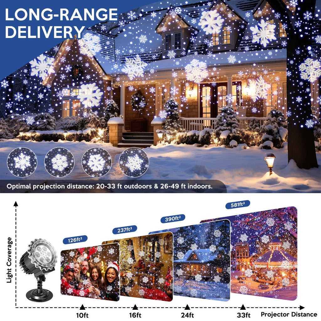TAIYIMOJUN 3D Snowflake Projector Lights Waterproof Outdoor LED 1 Pack
