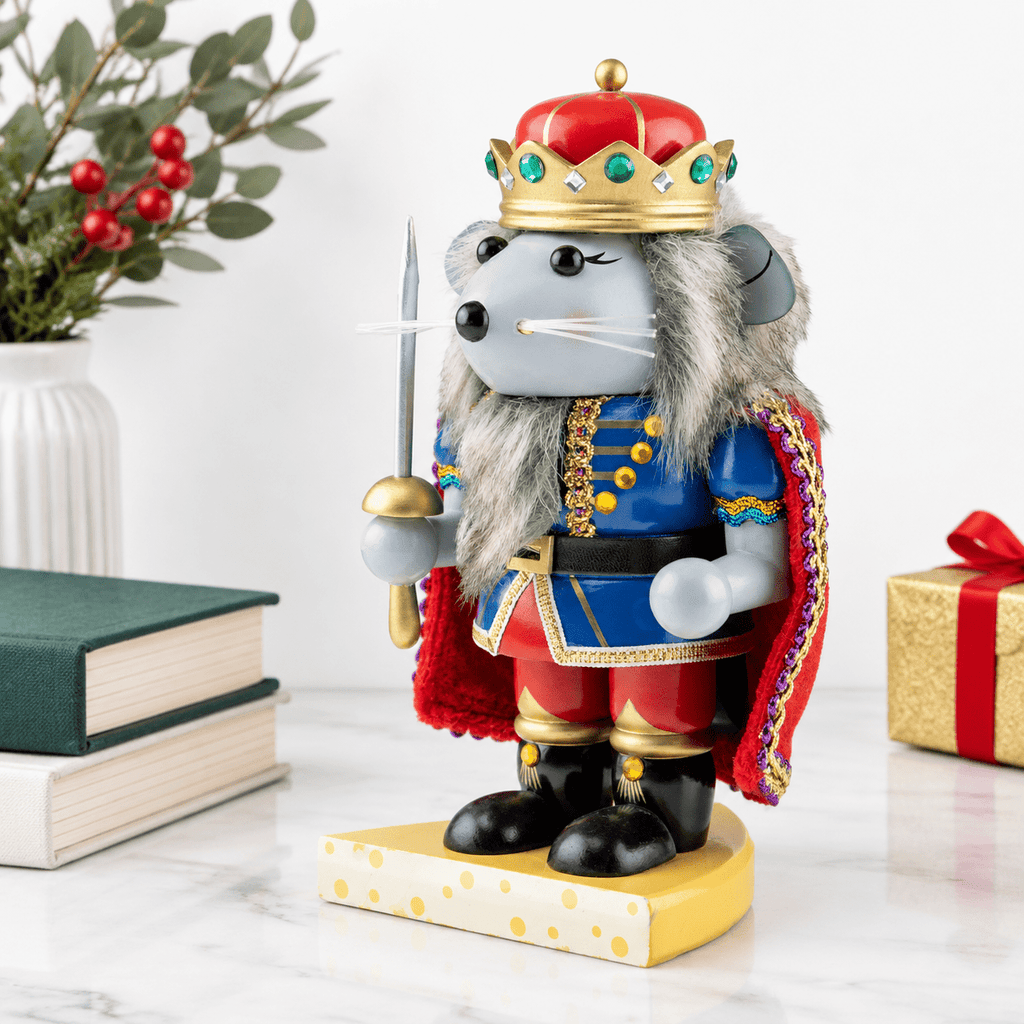 7 Inch Mouse King Traditional Wooden Nutcracker Festive Christmas Decor