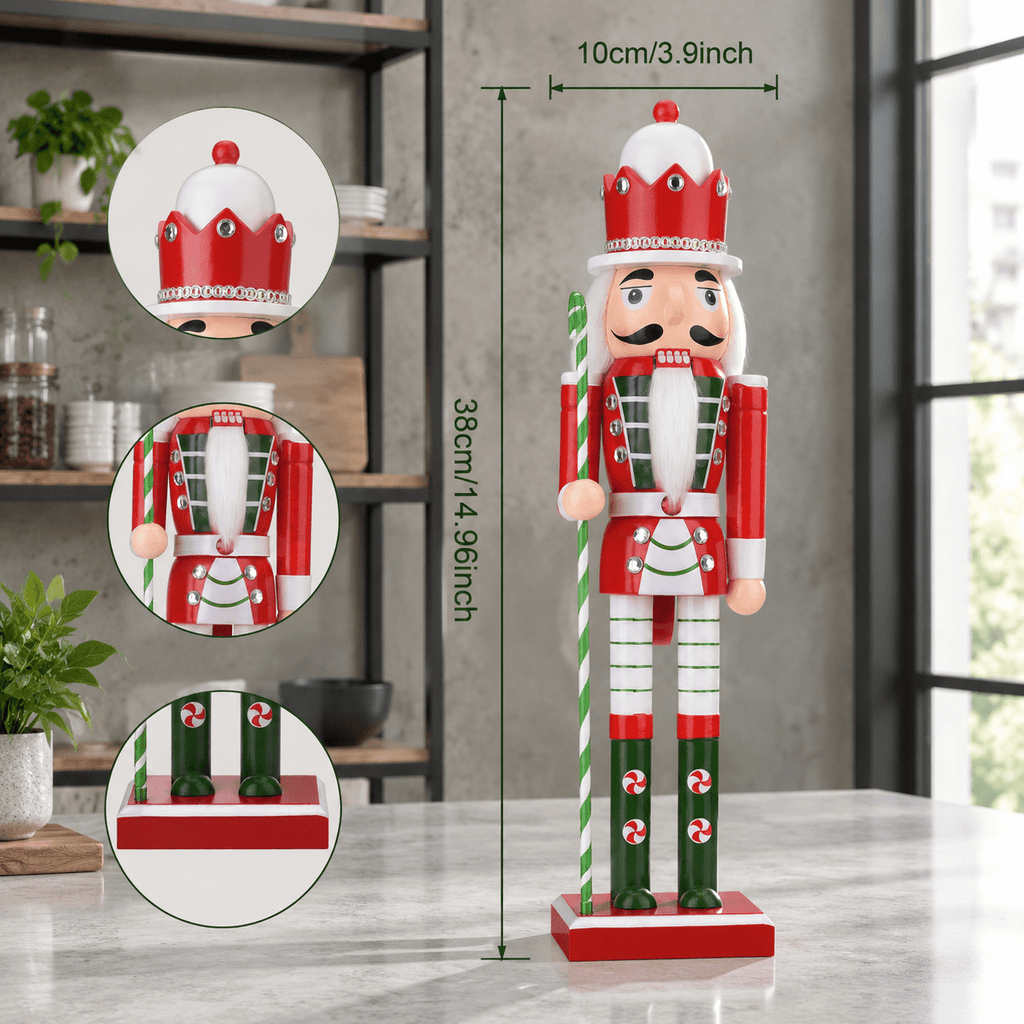 Red 15 Inch Christmas Soldier Nutcracker Figure Holiday Decor