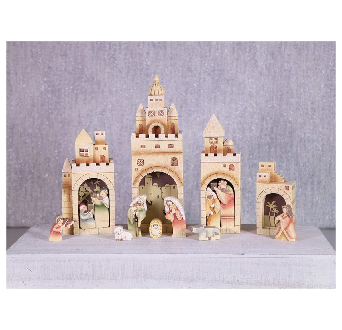 Nativity Village Set - Sets for Christmas Indoor - Manger Scene Decorations - Christmas Nativity - Holy Family Scene - (15 PC Set)