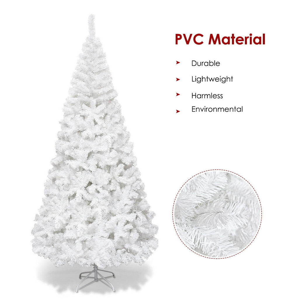 Costway 7Ft Artificial Xmas Tree Stand Christmas Decoration White
