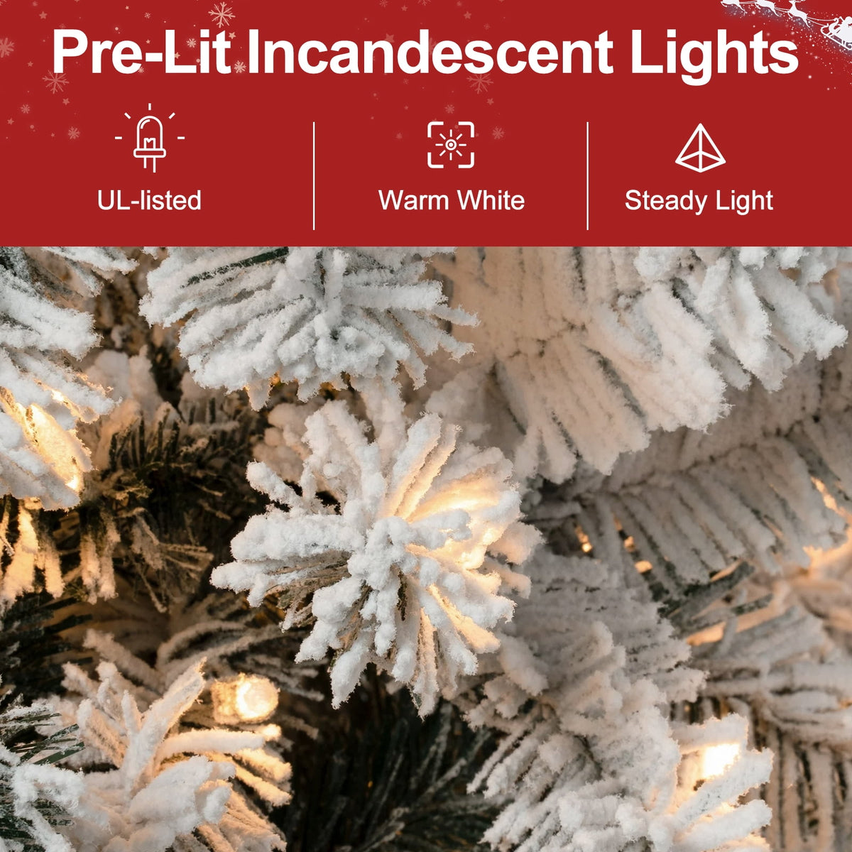 Makeatree 6 ft Pre-Lit Pencil Christmas Tree, Green Slim Skinny Spruce Xmas tree Holiday Decoration with 150 LED Lights, Metal Hinges & Foldable Base