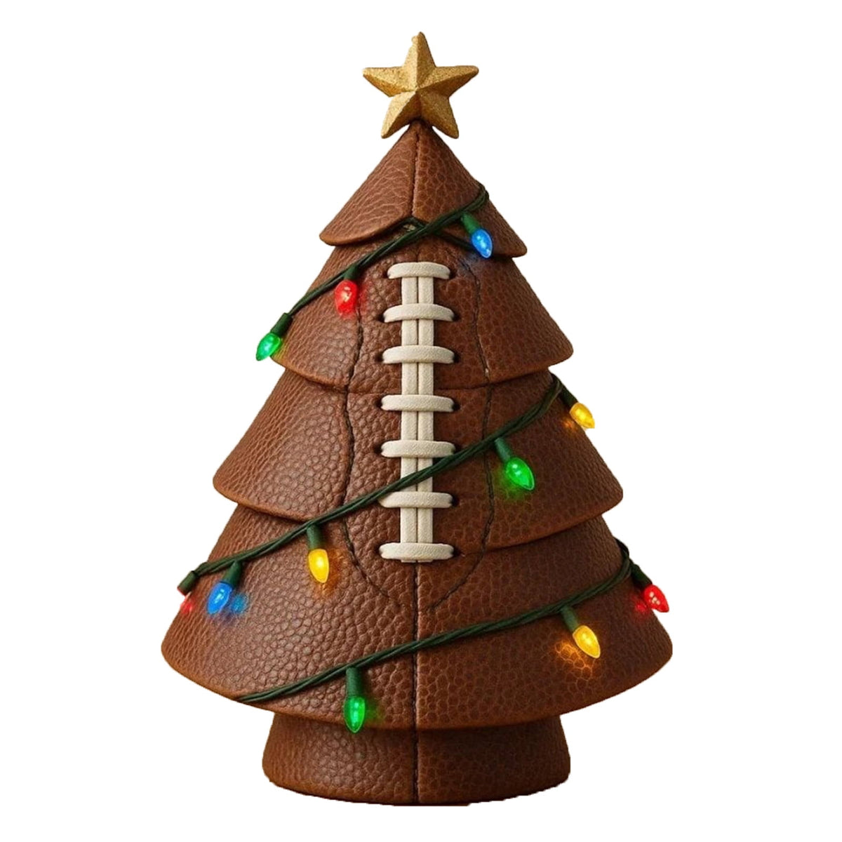 Football Theme Mini Christmas Trees with Lights, Tabletop Small Christmas Tree Ornaments Lighted, Xmas Tree with LED Lights for Desk Table Top Party Festival Sports Theme Decorations