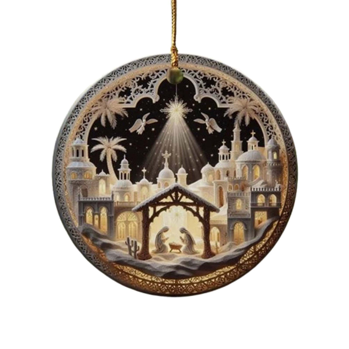 AuroraX Acrylic Nativity Scene Sets for Christmas Decorations,Holy Family Decorative Collectible Hanging Ornament Home Christmas Indoor Decor