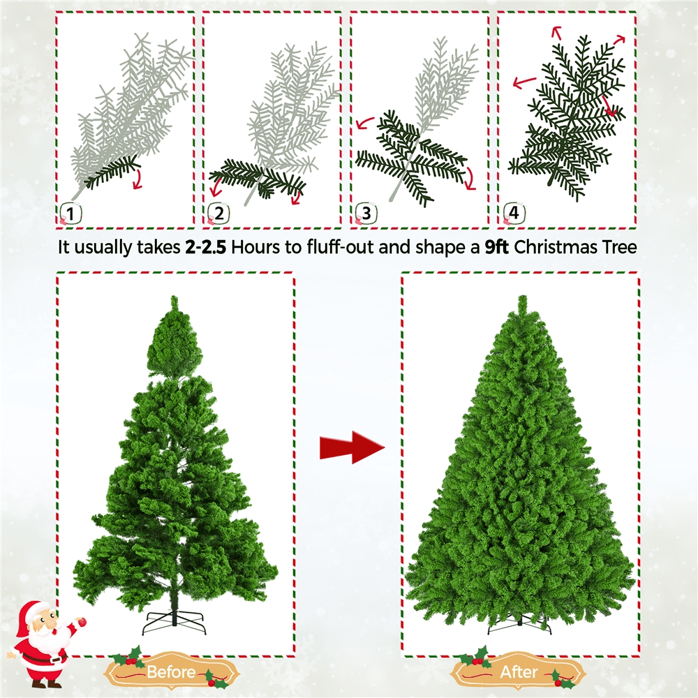 Alden Design 4.5 ft Pre-lit Flocked Christmas Tree with Warm Lights, Frosted White