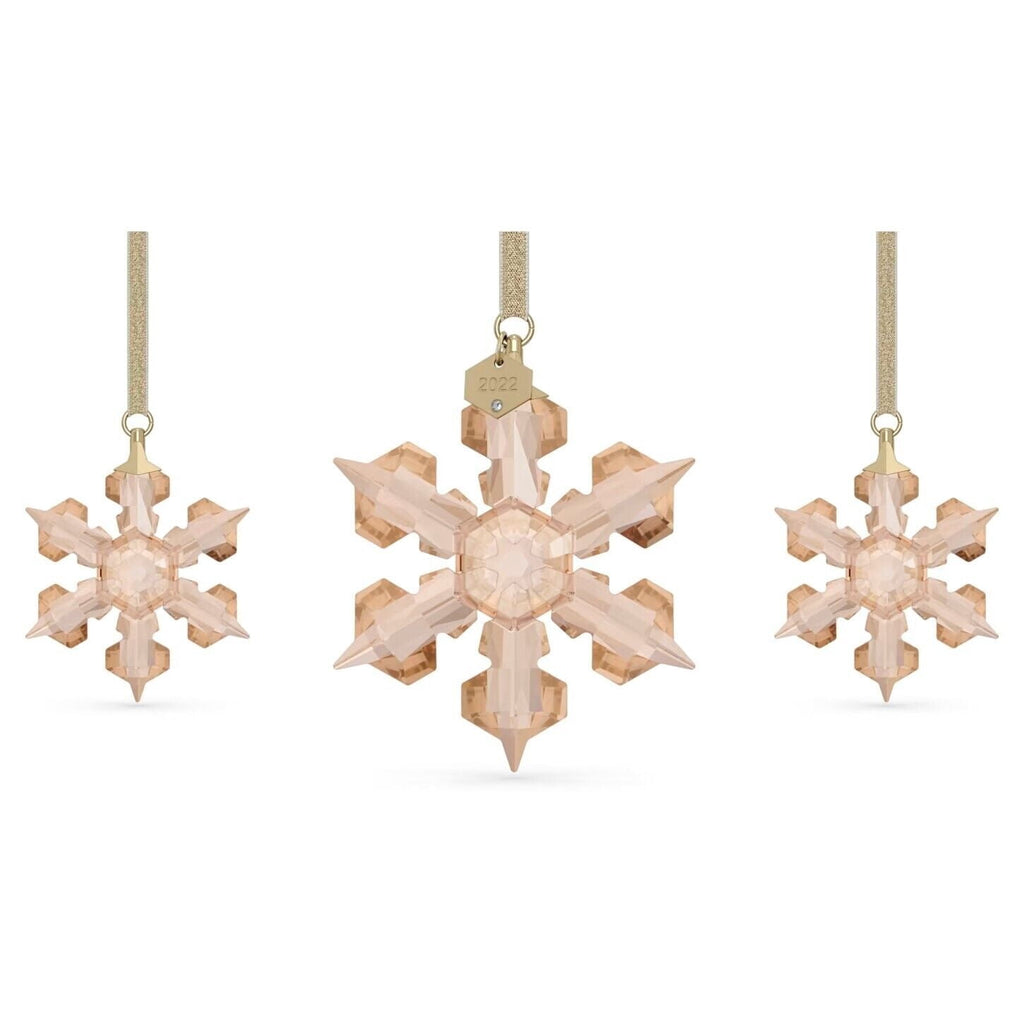 Swarovski Crystal Festive Annual Edition 2022 Ornament Set, Gold Tone, 5634890