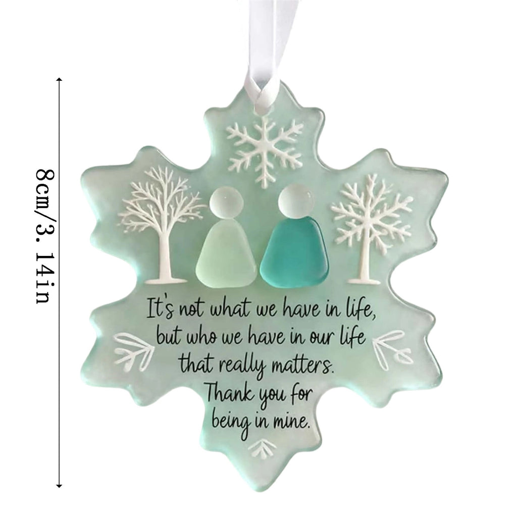 Lunxisen 1 Pcs Sea Glass Nativity: Jesus’ Birth Christmas Ornament,Coastal Inspired Sea Glass Nativity Ornament,Handmade Nativity Scene, with Shells and Starfish