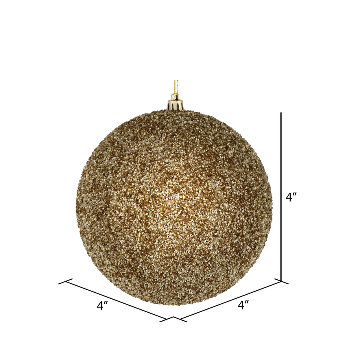 Vickerman 6" Turquoise Beaded Ball Ornament, 4 per Bag