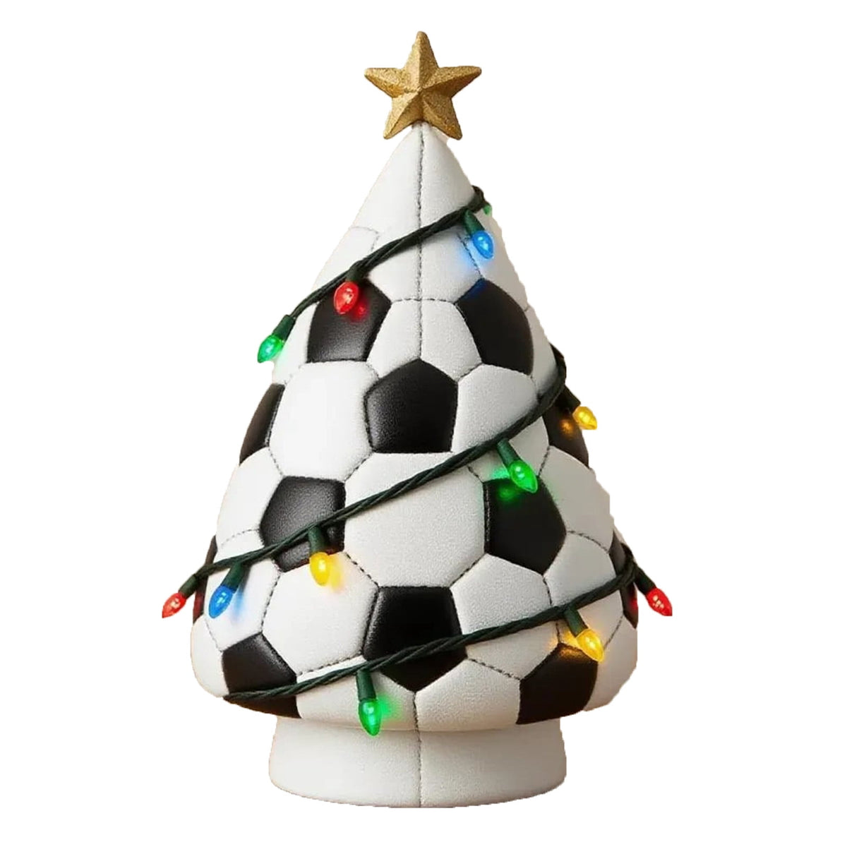 Football Theme Mini Christmas Trees with Lights, Tabletop Small Christmas Tree Ornaments Lighted, Xmas Tree with LED Lights for Desk Table Top Party Festival Sports Theme Decorations