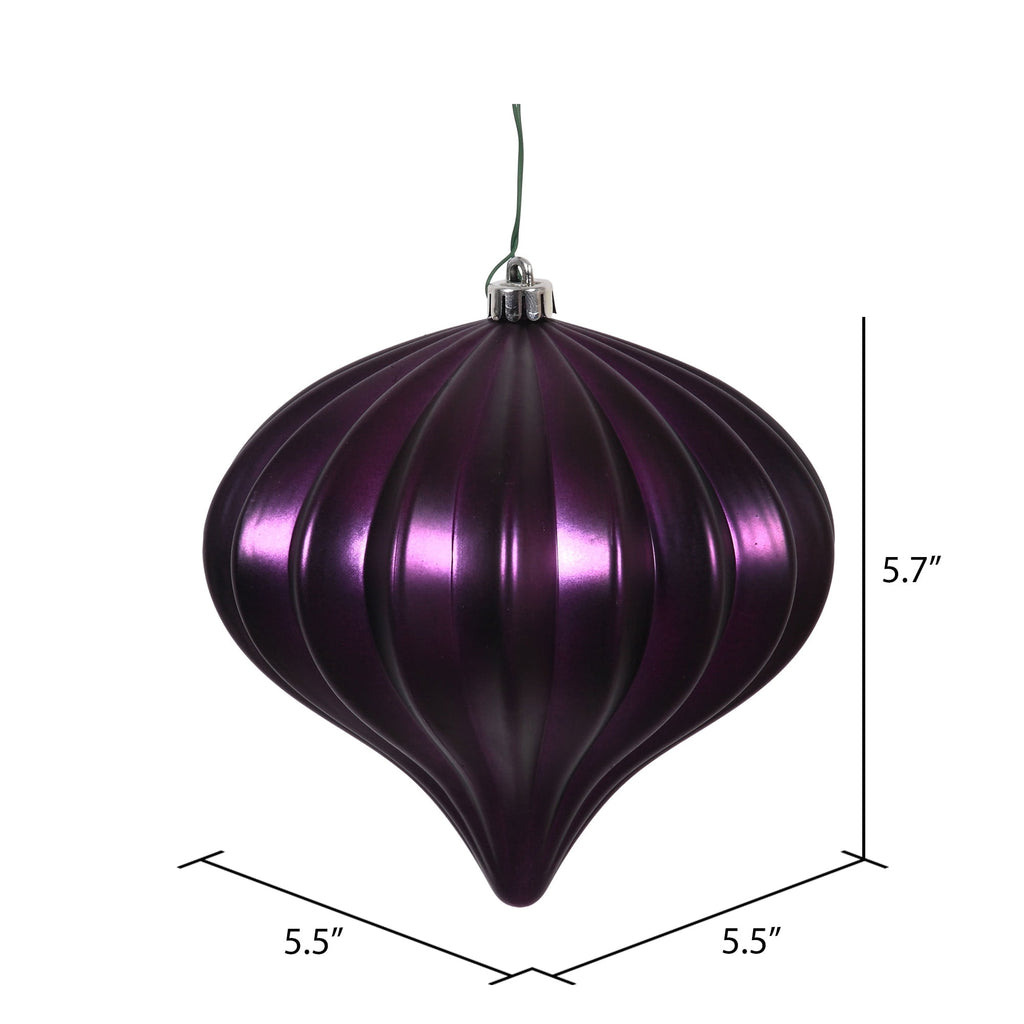 Vickerman 5.7" Burnished Orange Matte Onion Christmas Ornament, UV treated, Set of 3