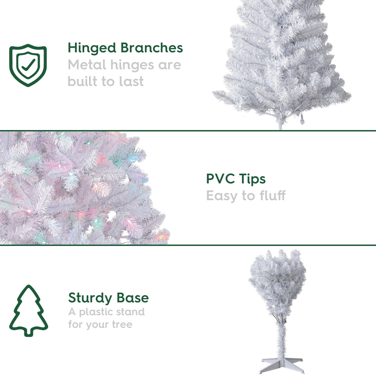 6.5' Pre-Lit Madison Pine Green Artificial Christmas Tree with Color-Changing LED Lights and Stand, by Holiday Time