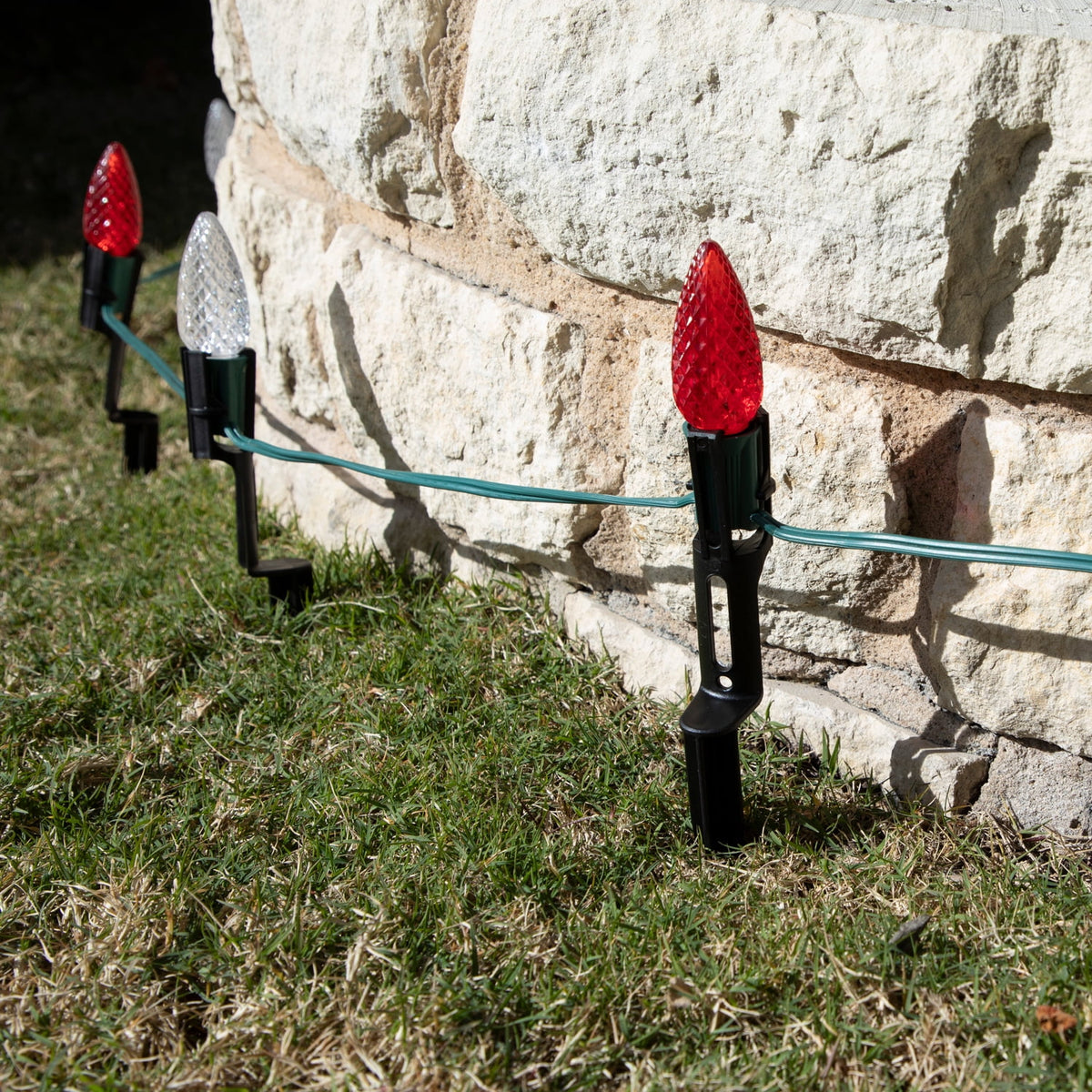Canny Systems Christmas Light Ground Stakes for C7/C9 Pathway Lights, 11-Inch, 25 Pack, Outdoor