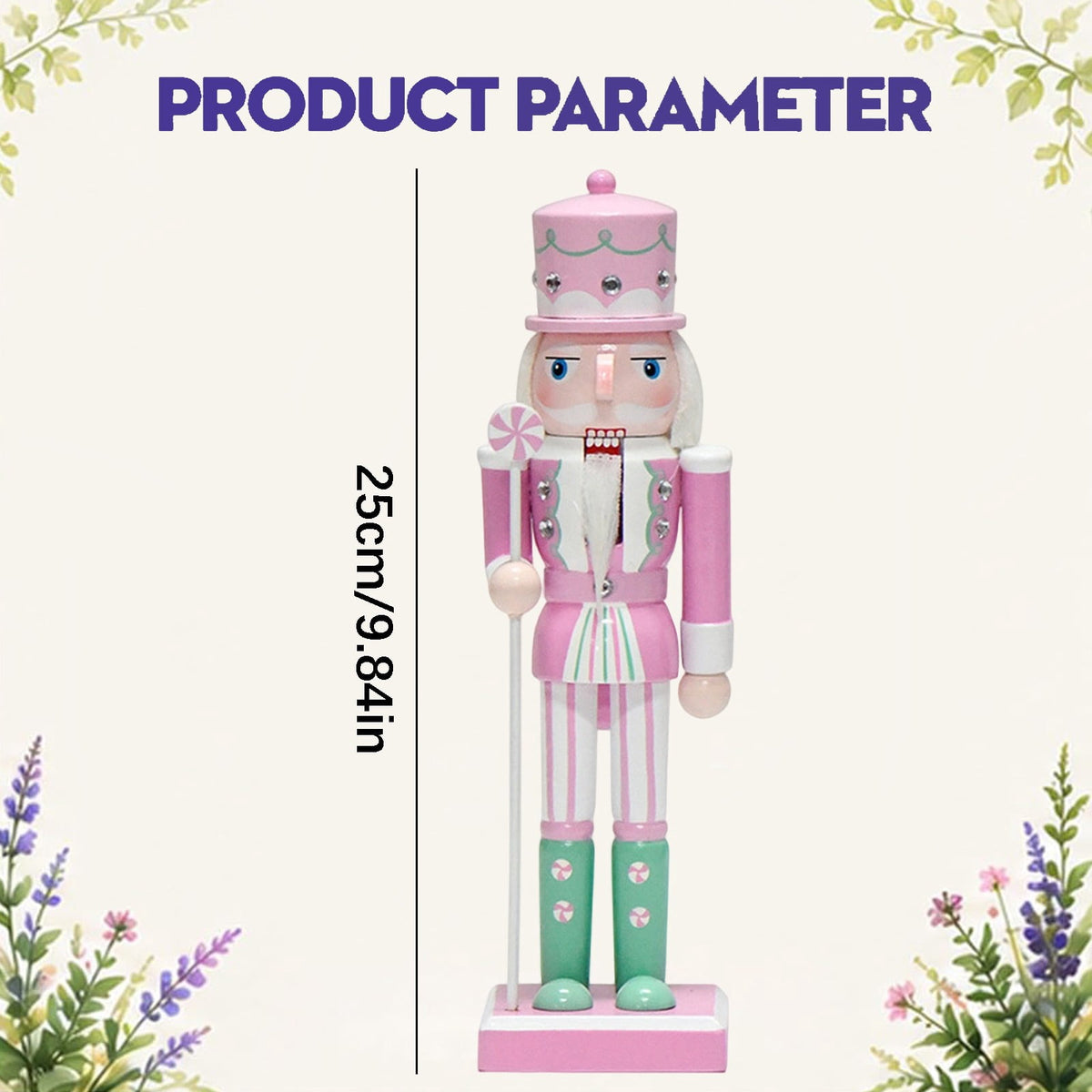 Wooden Nutcracker Soldier Figurine 4-Piece Set, Christmas Tabletop Decor for Mantel Shelf Window Holiday Home Decoration 14.96"