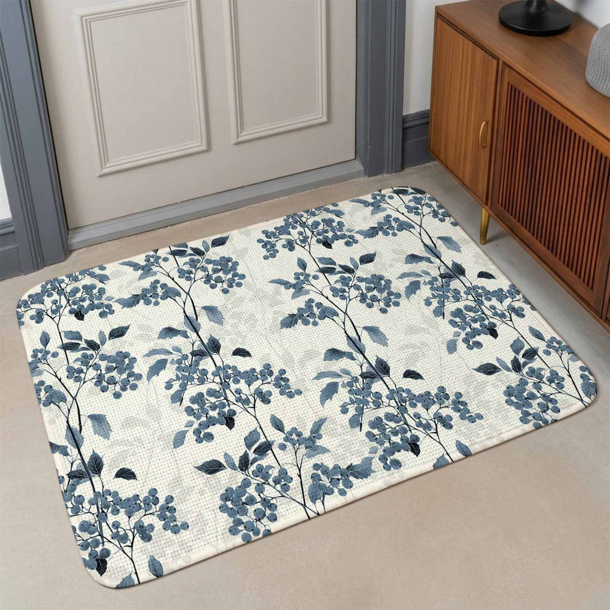 Hallway Runner Rug 31.5"x78.7",Christmas Gnomes Absorbent Non Slip Indoor Outdoor Carpet,Red Joy Pine Branches Cardinal Birds Low Profile Runner Rugs for Corridor Kitchen Laundry Room Entryway