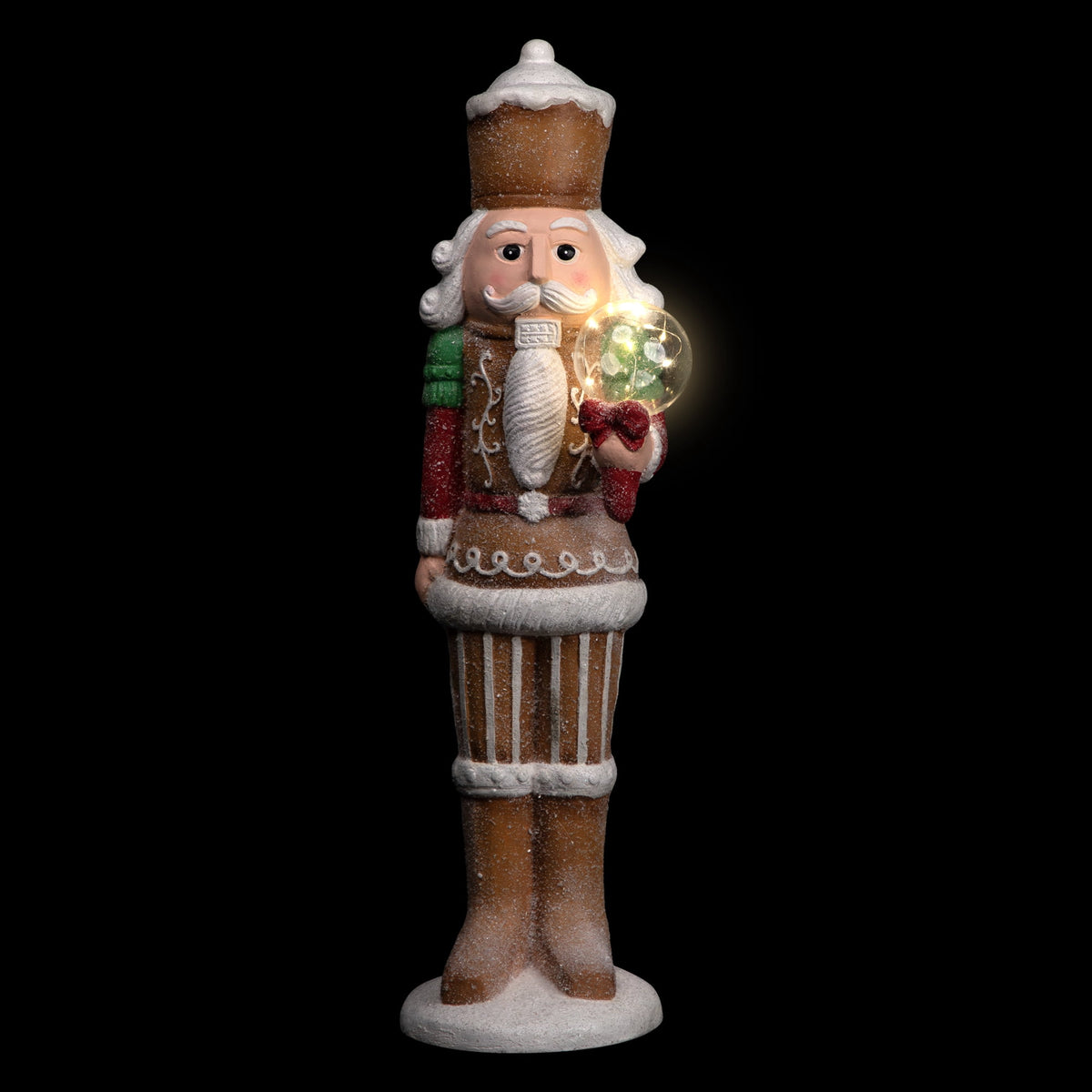 Northlight LED Lighted Christmas Gingerbread Nutcracker - 27" - Brown and White