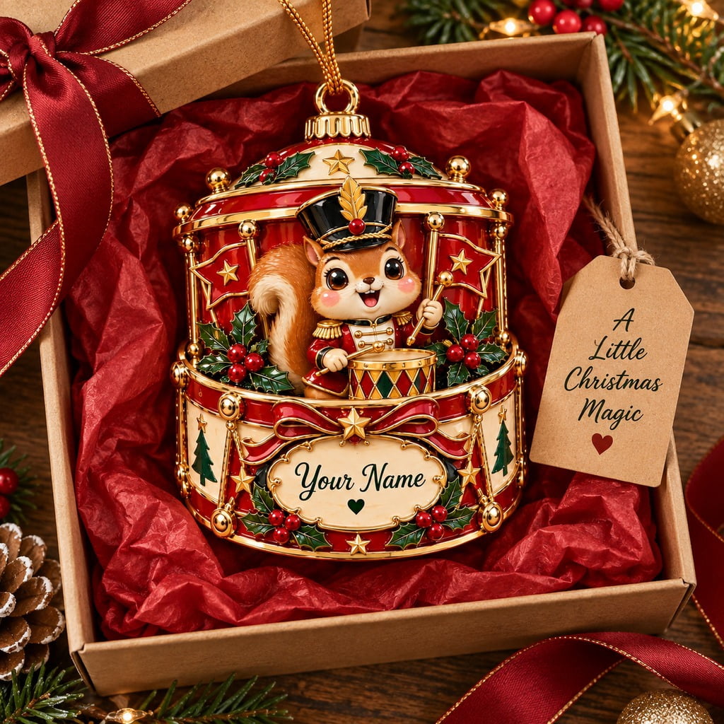 Personalized Christmas Ornament Squirrel Nutcracker