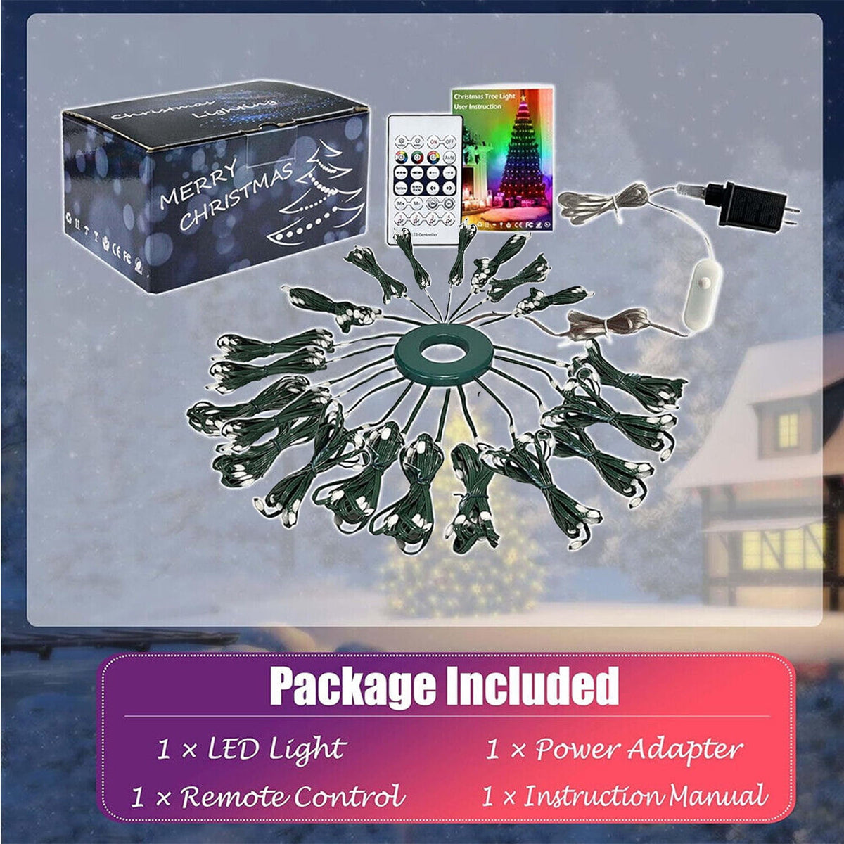 IC ICLOVER Christmas String Lights, 6.56FT x 400LEDs Waterfall String Lights, App Control with Remote, 10 Modes Christmas Tree Lights Waterproof for Indoor Outdoor Xmas Decorations