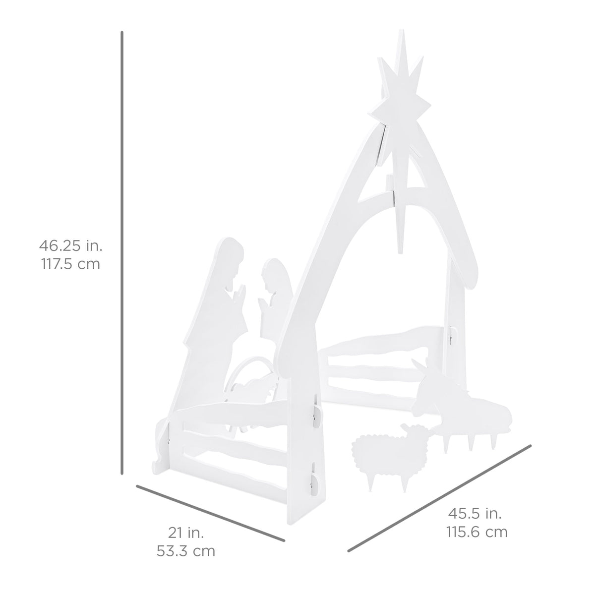 Best Choice Products 4ft Outdoor Nativity Scene, Weather-Resistant Decor, Christmas Family Yard Decoration, PVC - White