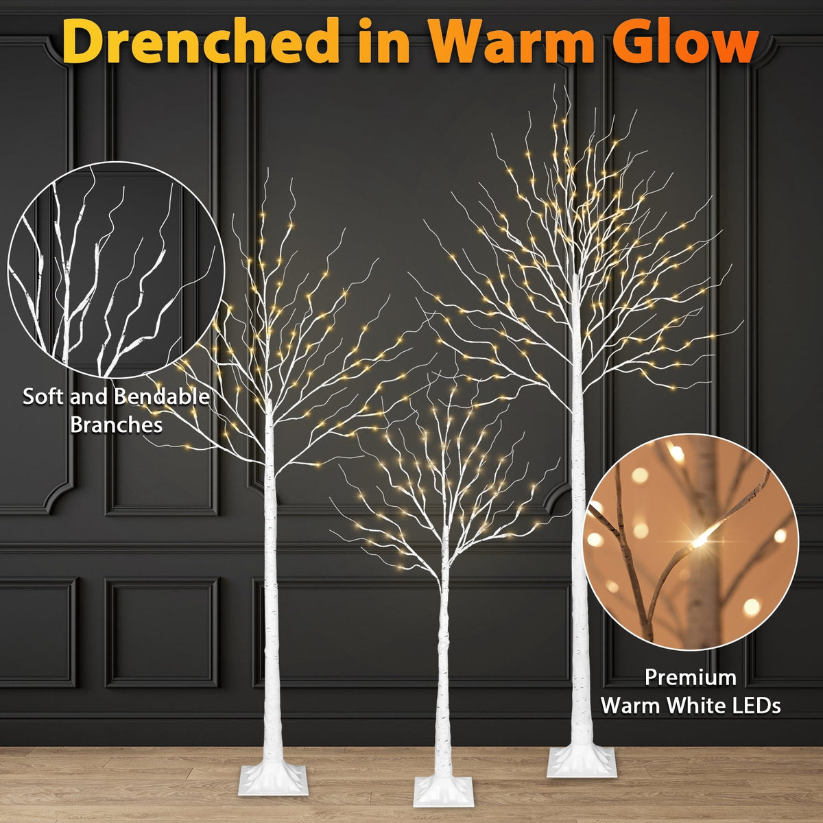 VIVATREES 12FT Pre-Lit Artificial Christmas Tree, 8165 Branch Tips 850 LED Lights, 10 Lighting Modes, PE+PVC Foliage, Foot Pedal Control Xmas Tree for Home, Office Decor